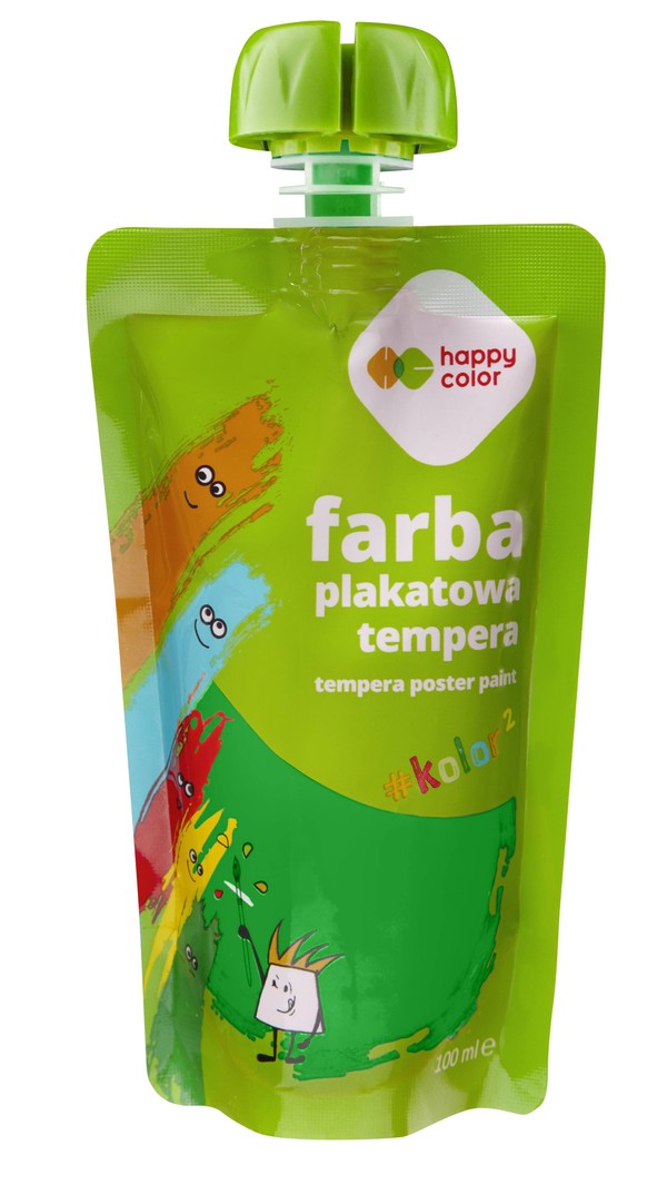 Farba plakatowa tempera 100 ml zielony happy color