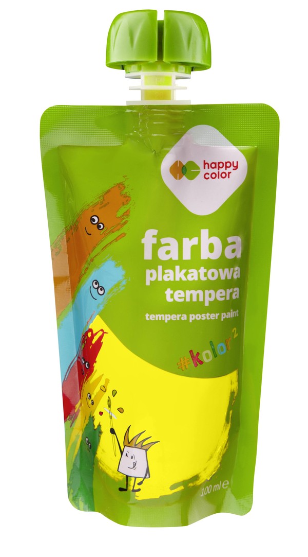 Farba plakatowa tempera 100 ml żółty happy color