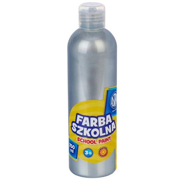 Farba szkolna naturalna tempera astra 250 ml metaliczna srebrna