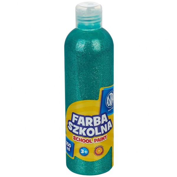 Farba szkolna naturalna tempera astra 250 ml brokatowa zielona (jadeit)