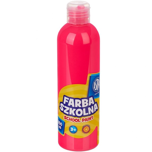 Farba szkolna naturalna tempera astra 250 ml fluorescencyjna różowa