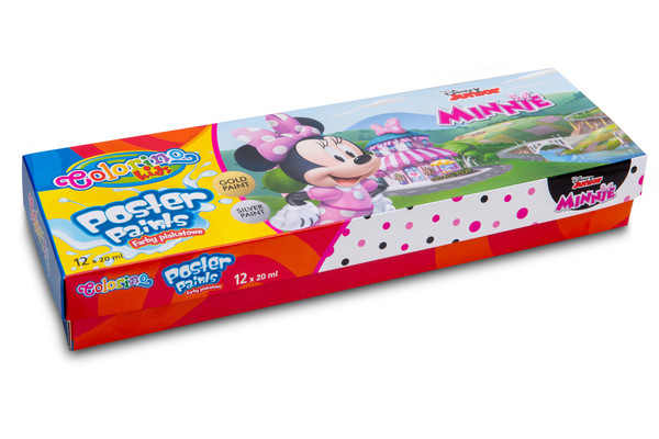 Farby plakatowe mix 20 ml colorino kids 12 kolorów minnie