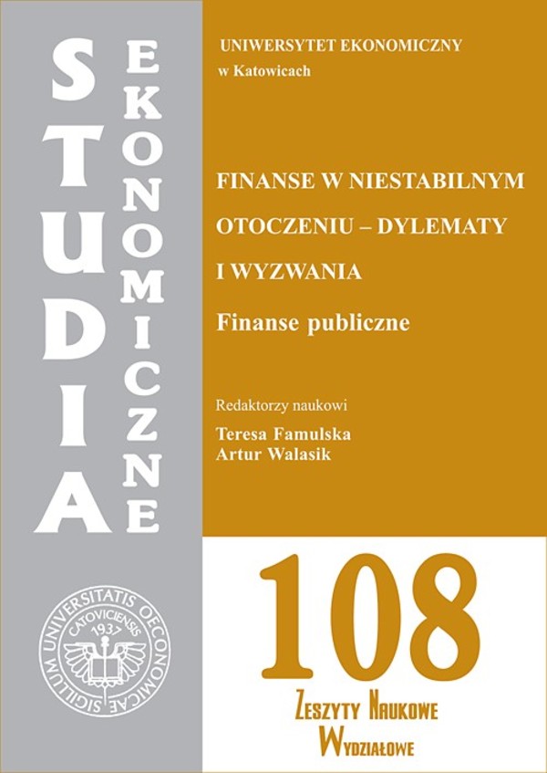 Finanse w niestabilnym otoczeniu - dylematy i wyzwania. Finanse publiczne. SE 108 - pdf