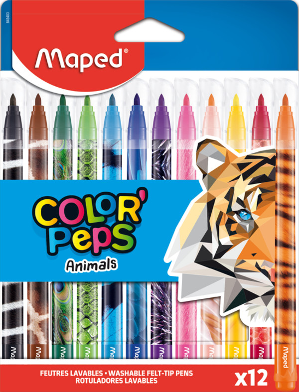 Flamastry colorpeps animals maped 12 sztuk 845403