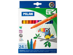 Flamastry Milan 24 kolory ze stożkową końcówką