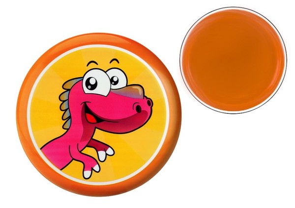 Frisbee z dinozaurem pomarańczowe 20 cm