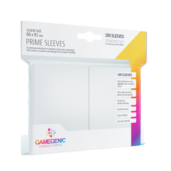 Koszulki na karty Prime Classic Card Game Sleeves White 66 x 91 mm 100 sztuk
