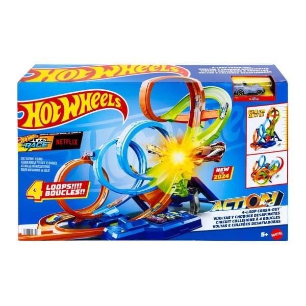 Hot Wheels Action Zestaw Poczwórna pętla kraks HXR70