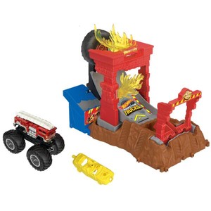 Zestaw Hot Wheels Monster Trucks Arena Smashers Fire Crash Challenge