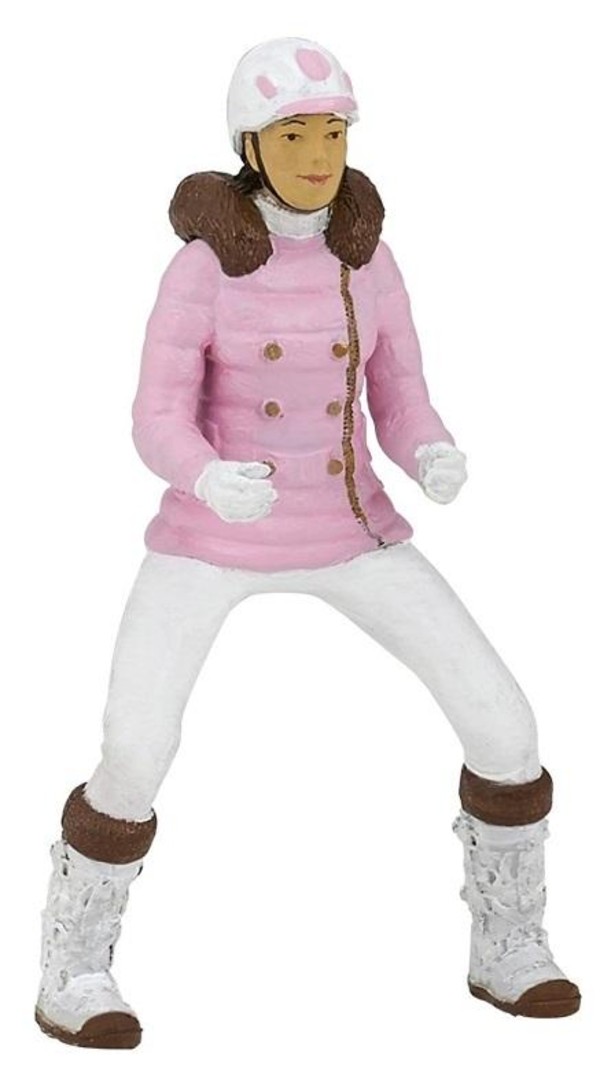 Figurka Jeździec dziewczyna w zimowym stroju