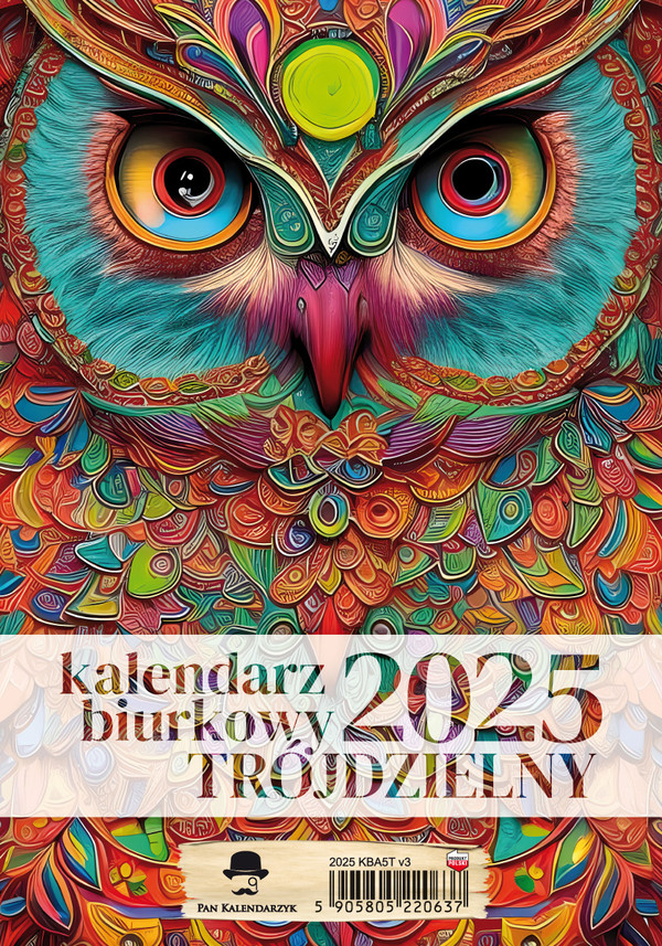 Kalendarz 2025 biurkowy pionowy trójdzielny kba5t 1szt.mix