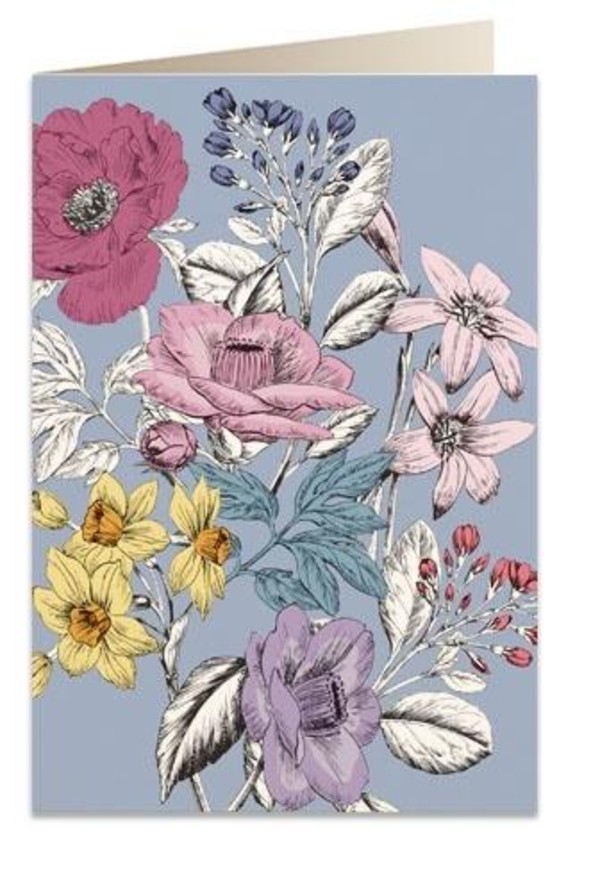 Karnet B6 + koperta Fioletowe kwiaty 6092