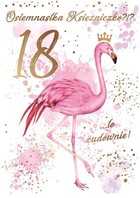 Karnet B6 Urodziny 18 flamingi PR-099