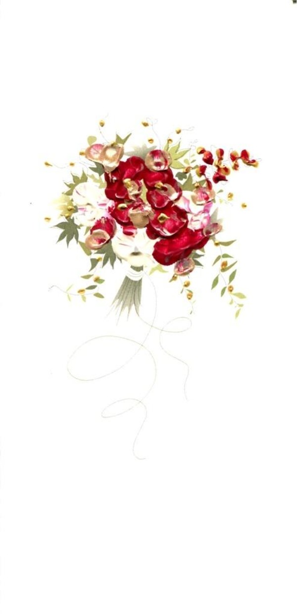 Karnet Kwiaty DL - Czerwony bukiet OG01