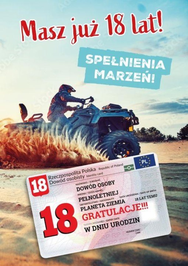 Karnet urodziny 18