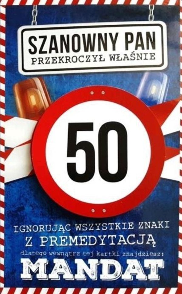 Karnet 50 Urodziny męskie JCX - 013
