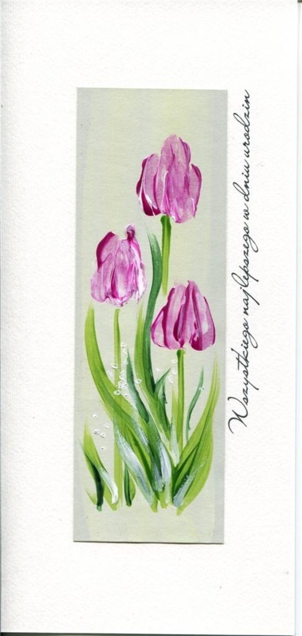 Karnet urodzinowy DL Tulipany