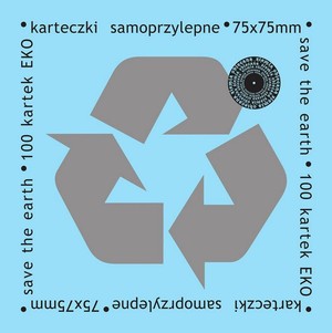 Karteczki samoprzylepne eko 75x75mm 100K błękitne