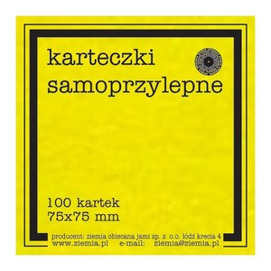 Karteczki samoprzylepne Fluo 75x75mm 100K żółte