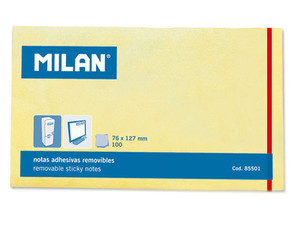 Karteczki samoprzylepne Milan 125x76 mm żółte, 100 sztuk 85501