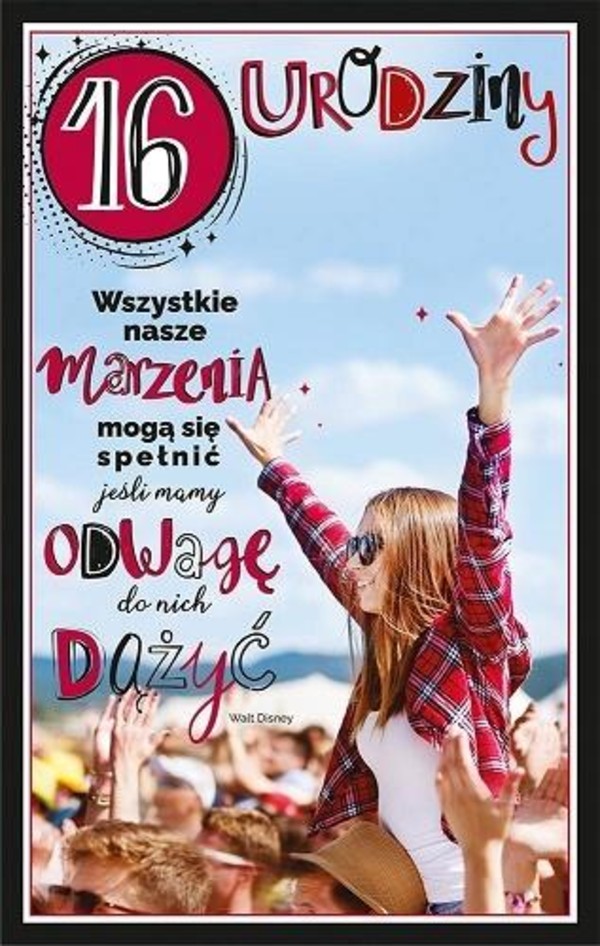 Kartka okolicznościowa 16 Urodziny U102