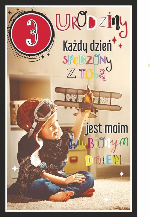 Kartka okolicznościowa Urodziny 3 chłopiec