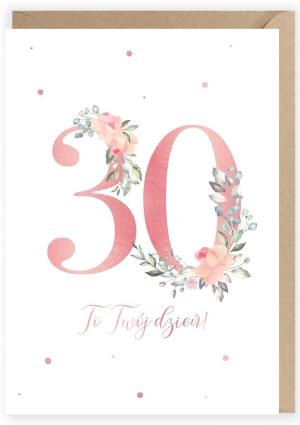 Kartka urodzinowa 30 urodziny z eko kopertą K099