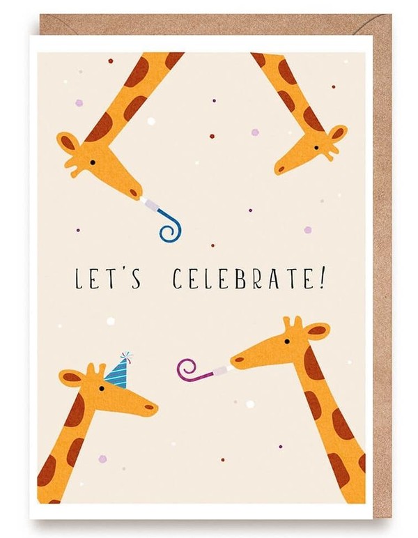 Kartka urodzinowa Żyrafy Let s celebrate!