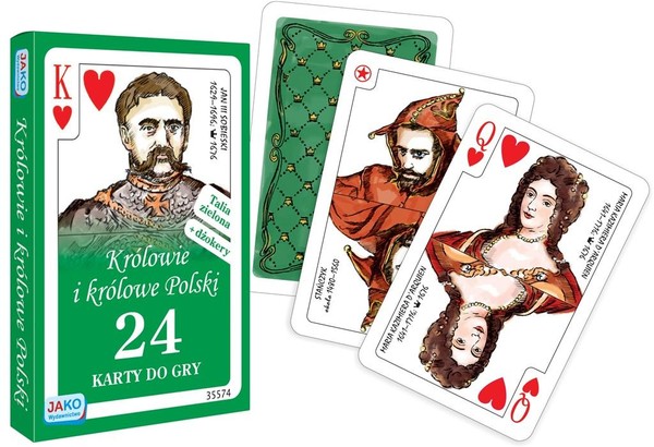 Karty do gry Królowie i królowe Polski Talia zielona