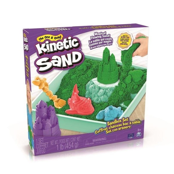 Kinetic Sand Piasek z foremkami zielony