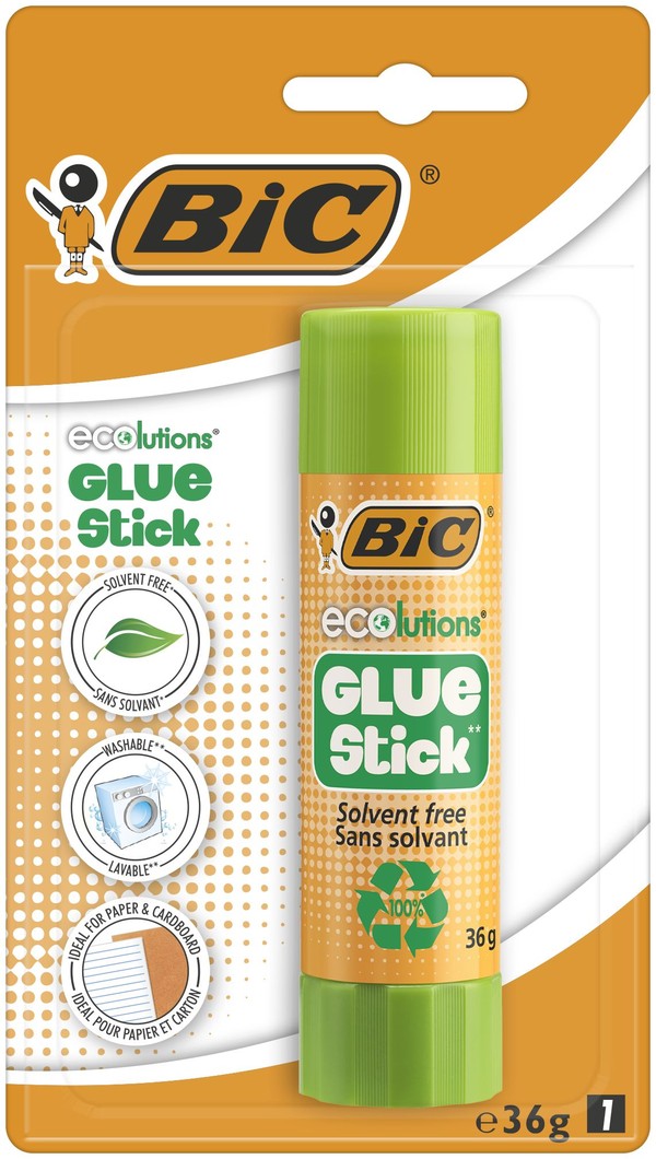 Klej ecolutions glue stick bic 36g blister 1szt