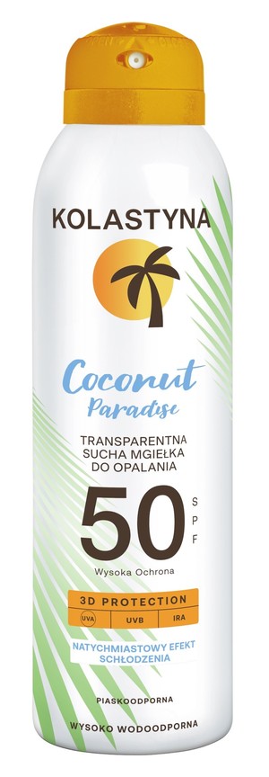 Coconut Paradise SPF50 Transparentna Sucha Mgiełka do opalania