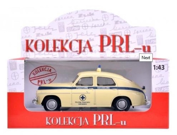 Kolekcja PRL-u Warszawa M-20 Pogotowie Ratunkowe Skala 1:43