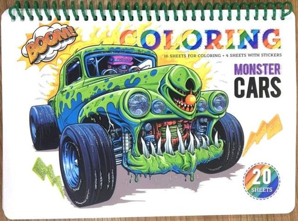 Kolorowanka 20 kartek Monster cars