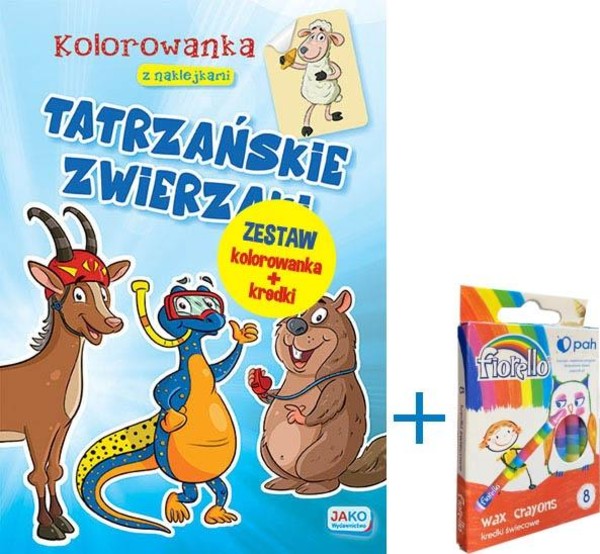 Tatrzańskie zwierzaki Kolorowanka z naklejkami + kredki
