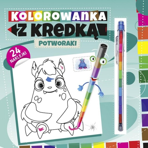 Kolorowanka z kredką Potworki