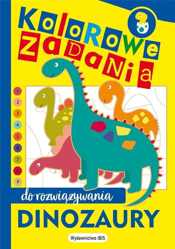 Kolorowe zadania do rozwiązywania Dinozaury