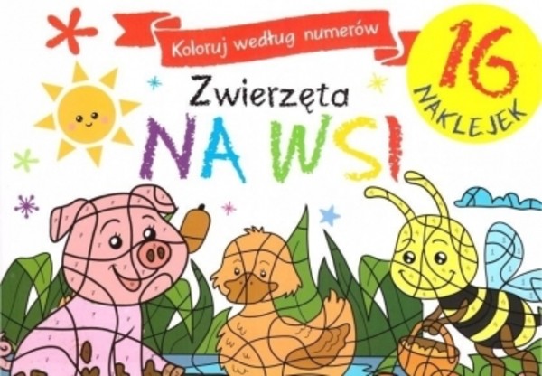 Koloruj według numerów Zwierzęta na wsi