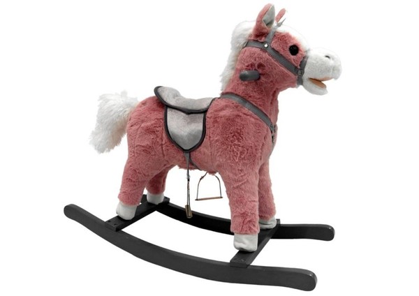 Koń na biegunach różowy 74 cm
