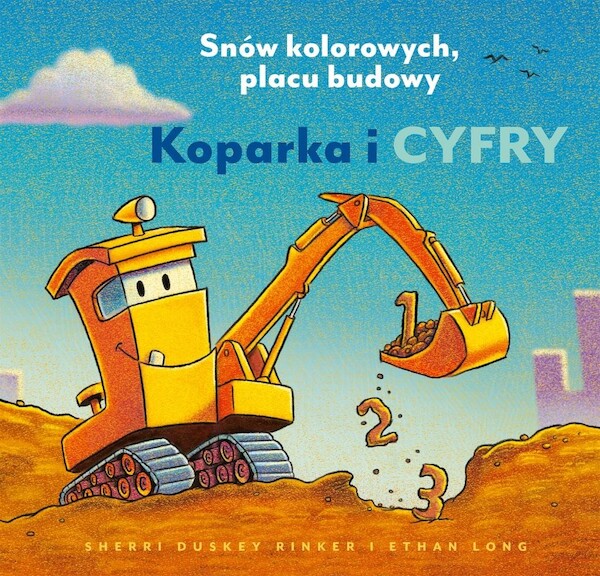 Koparka i cyfry Snów kolorowych, placu budowy