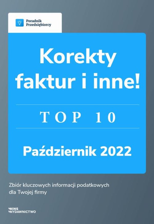 Korekty faktur i inne.Top10 październik 2022. - pdf