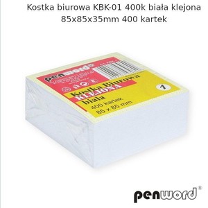 Kostka biurowa biała 85x85x35mm 400K