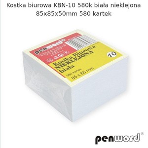 Kostka biurowa biała 85x85x50mm 580K