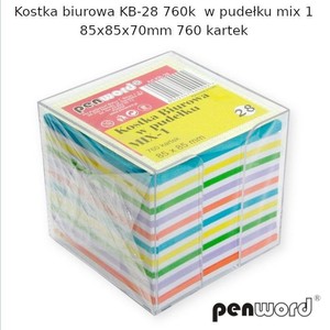 Kostka biurowa w pudełku mix 85x85x70mm 760K