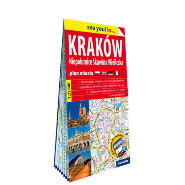 Kraków Niepołomice Skawina Wieliczka papierowy plan miasta 1:22 000