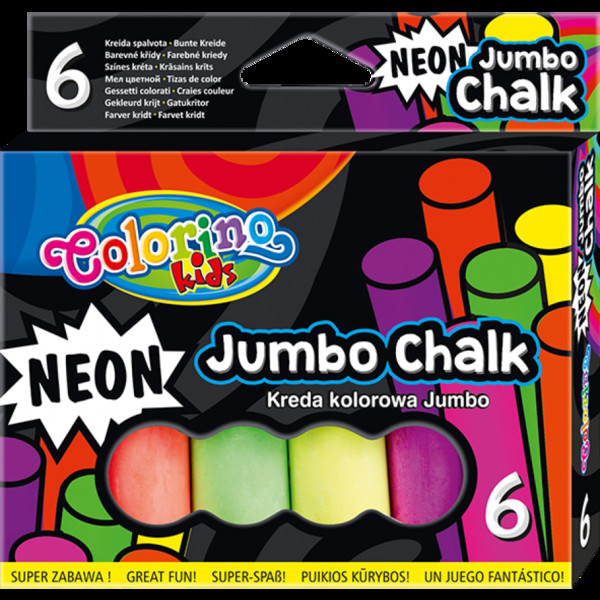 Kreda Colorino Kids neonowa jumbo 6 sztuk