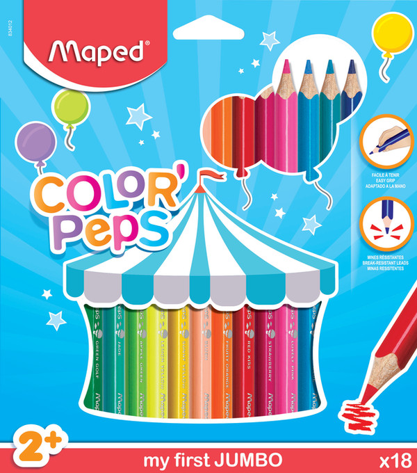 Kredki Jumbo Maped Color`Peps trójkątne 18 kolorów