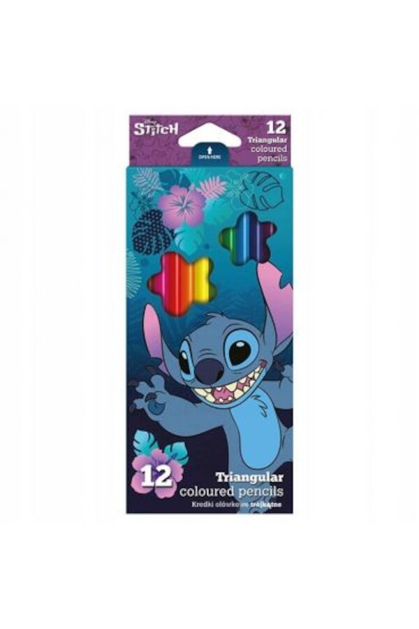 Kredki ołówkowe trójkątne Disney Core Stitch 12 kolorów