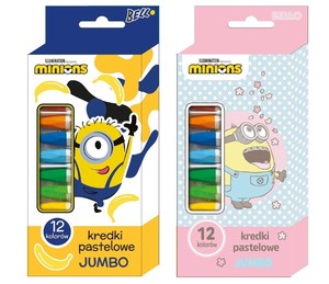 Kredki pastelowe Jumbo 12 kolorów Minionki