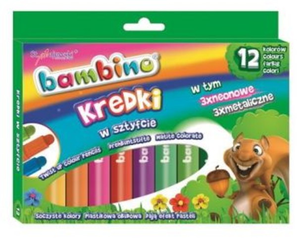 Kredki w sztyfcie bambino 12 kolorów